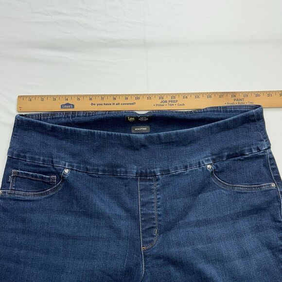 Lee Jeans Blue Slim Fit Slim Leg Mid Rise Sculpting Stretch Pull On Women's 22W - Picture 9 of 15